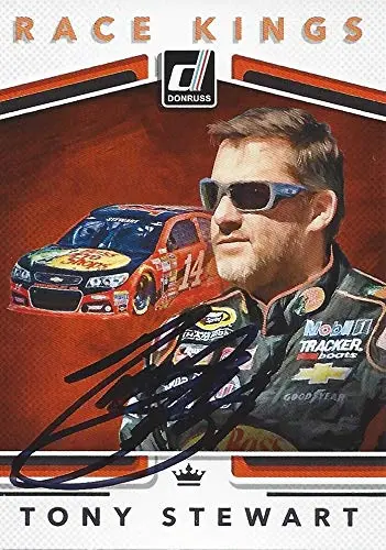 Autographed Tony Stewart 2018 Panini Donruss Racing Race Kings (#14 Bass Pro Shops Team) Insert Signed Nascar Collectible Trading Card With Coa 1