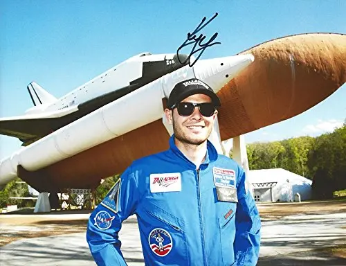 Autographed Kyle Larson #42 Target Driver Nasa Shuttle Space Camp Suit (Talladega Speedway Patch) Signed Collectible Picture Nascar 9X11 Inch Glossy Photo With Coa 1