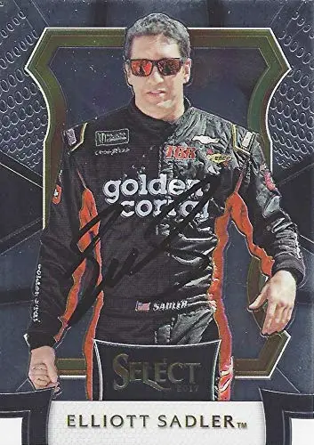 Autographed Elliott Sadler 2017 Panini Select Racing (Golden Corral Team) Monster Cup Series Prizm Signed Nascar Collectible Trading Card With Coa 1