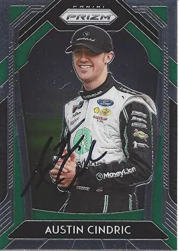 Autographed Austin Cindric 2020 Panini Prizm Racing (#22 Moneylion Penske Team) Xfinity Series Chrome Signed Collectible Nascar Trading Card With Coa 1