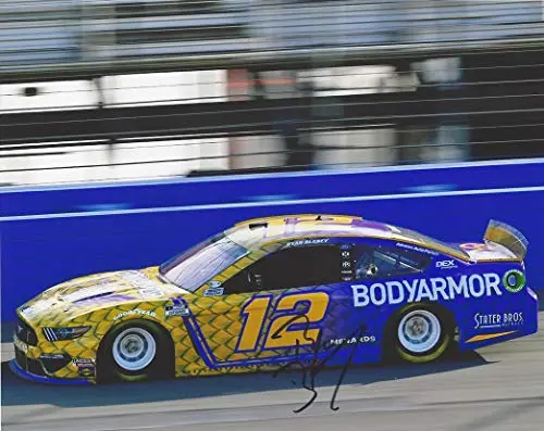 Autographed 2020 Ryan Blaney #12 Bodyarmor Racing Kobe Bryant Tribute Car (Auto Club 400 At Fontana) Signed Collectible Picture 8X10 Inch Nascar Glossy Photo With Coa 1