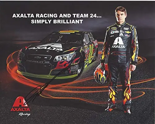 Autographed 2014 Jeff Gordon #24 Axalta Chevrolet Racing (Hendrick Motorsports) Sprint Cup Series Signed Collectible Picture 8X10 Inch Nascar Hero Card Photo With Coa 1