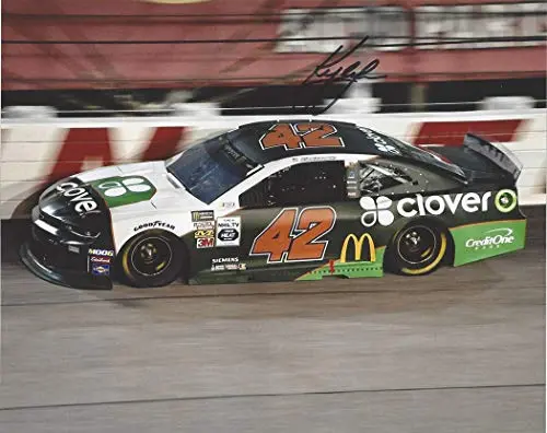 Autographed 2019 Kyle Larson #42 Clover Chevrolet Racing Darlington Retro Throwback (#41 Kodiak Ricky Craven) Signed Collectible Picture Nascar 8X10 Inch Glossy Photo With Coa 1