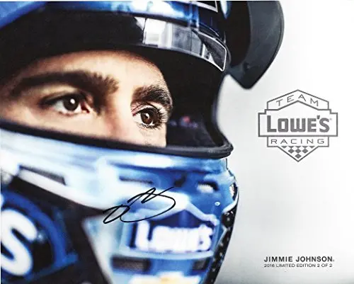 Autographed 2016 Jimmie Johnson #48 Team Lowes Racing Limited Edition 2/2 (Hendrick Motorsports) Signed Picture 8X10 Inch Nascar Hero Card Photo With Coa 1