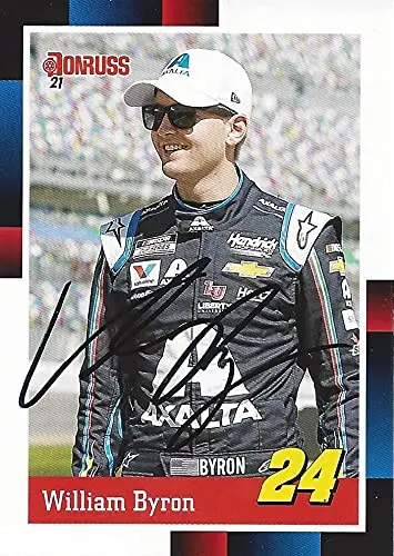 Autographed William Byron 2021 Panini Donruss Racing 1988 Retro (#24 Axalta Team) Hendrick Motorsports Signed Collectible Trading Card With Coa 1