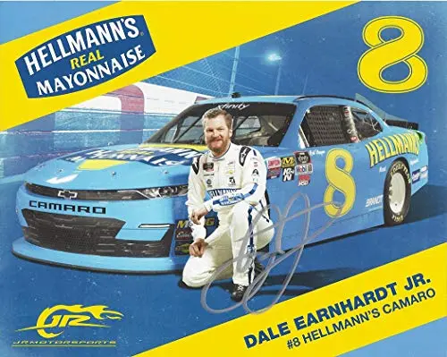 Autographed 2019 Dale Earnhardt Jr. #8 Hellmanns Racing Darlington Throwback Weekend (Xfinity Series Race) Jr Motorsports Signed Collectible Picture 8X10 Inch Nascar Hero Card Photo With Coa 1