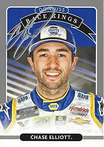Autographed Chase Elliott 2021 Panini Donruss Racing Race Kings Gray Parallel (#9 Napa Driver) Hendrick Motorsports Insert Signed Collectible Nascar Trading Card With Coa 1