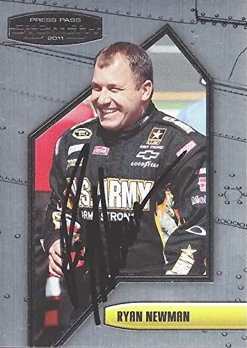 Autographed Ryan Newman 2011 Press Pass Stealth Racing (#39 U.S. Army Team) Stewart-Haas Chevrolet Chrome Signed Nascar Collectible Trading Card With Coa 1