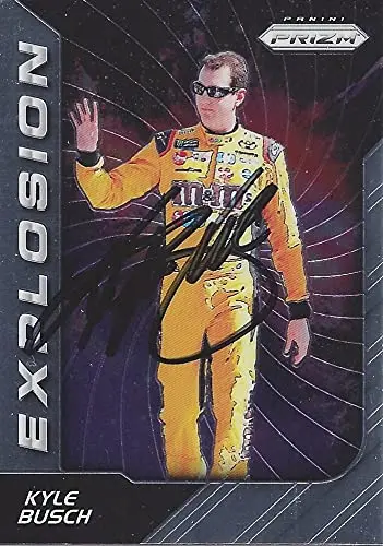 Autographed Kyle Busch 2018 Panini Prizm Explosion (#18 M&Ms Team) Joe Gibbs Racing Monster Cup Series Signed Collectible Nascar Trading Card With Coa 1