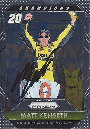 Autographed Matt Kenseth 2016 Panini Prizm Racing Champions Joe Gibbs Team Signed Nascar Collectible Trading Card With Coa 1