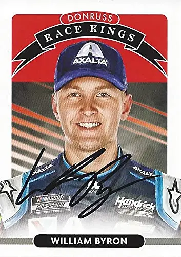 Autographed William Byron 2021 Panini Donruss Racing Race Kings (#24 Axalta Team) Hendrick Motorsports Signed Collectible Trading Card With Coa 1