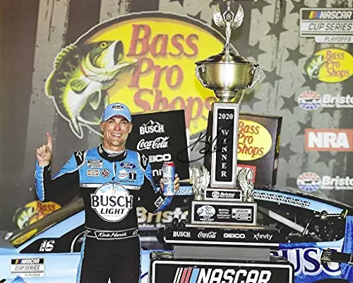 Autographed 2020 Kevin Harvick #4 Busch Light Racing Nra Bristol Night Race Win (Victory Lane Trophy) Nascar Cup Series Signed Picture 8X10 Inch Glossy Photo With Coa 1