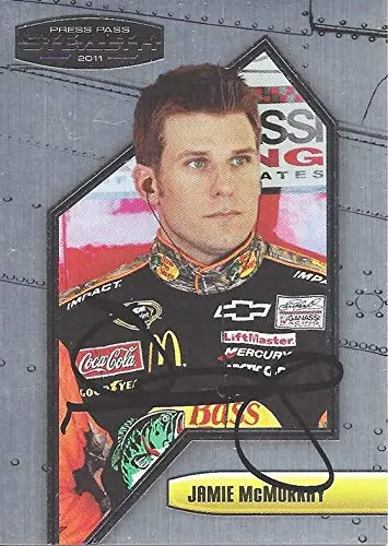 Autographed Jamie Mcmurray 2011 Press Pass Stealth Racing (#1 Bass Pro Shops Team) Sprint Cup Series Chrome Signed Nascar Collectible Trading Card With Coa 1