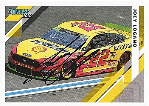 Autographed Joey Logano 2020 Panini Donruss Racing Playoffs Car (#22 Shell Pennzoil) Team Penske Nascar Cup Series Signed Collectible Trading Card With Coa 1