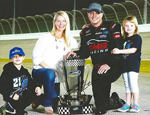 Autographed 2016 Johnny Sauter #21 Gms Racing Nascar Truck Series Champion (Family & Trophy Pose) Camping World Truck Series Signed Collectible Picture Nascar 9X11 Inch Glossy Photo With Coa 1
