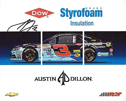 Autographed 2015 Austin Dillon #3 Dow Styrofoam Brand Racing (Childress) Sprint Cup Series 8X10 Signed Picture Nascar Hero Card With Coa 1