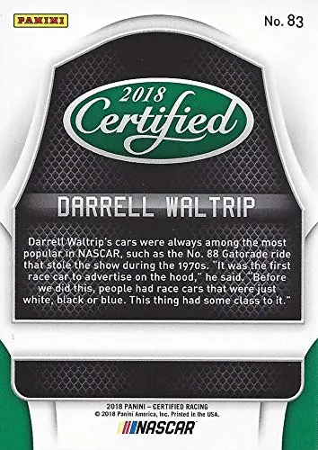 Autographed Darrell Waltrip 2018 Panini Certified Racing Immortals (#11 Race Team) Winston Cup Series Chrome Signed Collectible Nascar Trading Card With Coa 2