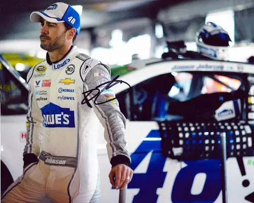 Autographed 2014 Jimmie Johnson #48 Lowe's Racing White (Garage Area) 8X10 Signed Nascar Photo W/Coa 1