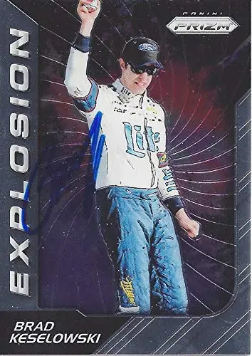 Autographed Brad Keselowski 2018 Panini Prizm Racing Explosion (#2 Miller Lite Penske Team) Monster Cup Series Insert Signed Collectible Nascar Trading Card With Coa 1