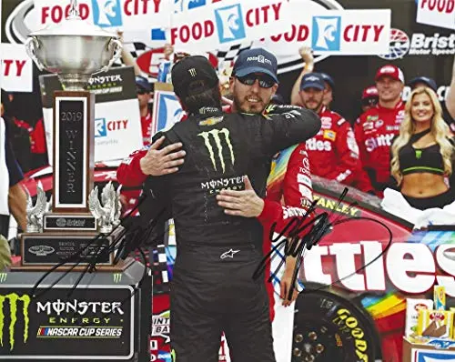 2X Autographed Kyle Busch & Kurt Busch 2019 Skittles Racing Bristol Race Win (Victory Lane Hug) Monster Energy Cup Series Dual Signed Collectible Picture Nascar 8X10 Inch Glossy Photo With Coa 1