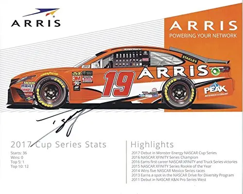 Autographed 2018 Daniel Suarez #21 Arris Motorsports Team 2017 Rookie Highlights (Joe Gibbs Racing) Monster Energy Cup Series Picture 8X10 Inch Signed Nascar Collectible Hero Card Photo With Coa 1