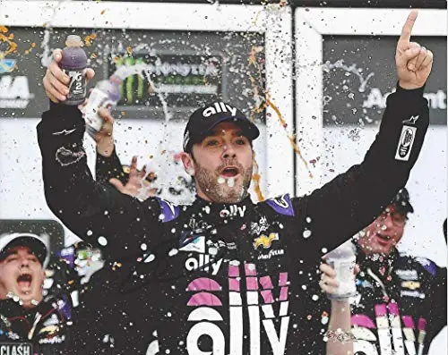 Autographed 2019 Jimmie Johnson #48 Ally Racing Clash At Daytona Win (Victory Lane Celebration) Hendrick Motorsports Monster Cup Signed Collectible Picture 9X11 Inch Nascar Glossy Photo With Coa 1
