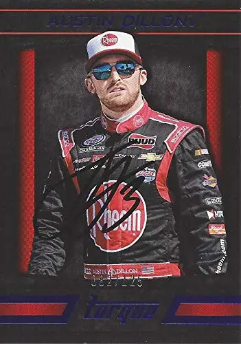 Autographed Austin Dillon 2016 Panini Torque Racing (#3 Rheem Team) Xfinity Series Blue Parallel Insert Signed Nascar Collectible Trading Card With Coa #082/125 1