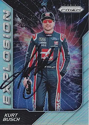 Autographed Kurt Busch 2018 Panini Prizm Explosion Rare Prizm (#41 Stewart-Haas Racing) Monster Cup Series Insert Signed Nascar Collectible Trading Card With Coa 1