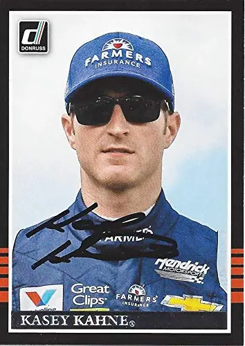 Autographed Kasey Kahne 2018 Panini Donruss Racing Black Border (#5 Farmers Insurance Team) Hendrick Motorsports Signed Nascar Collectible Trading Card With Coa 1