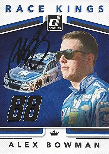 Autographed Alex Bowman 2018 Panini Donruss Racing Race Kings (#88 Nationwide Team) Hendrick Motorsports Signed Collectible Nascar Trading Card With Coa And Toploader 1