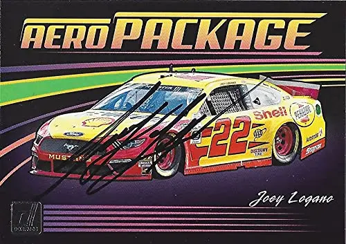 Autographed Joey Logano 2020 Panini Donruss Racing Aero Package (#22 Shell Pennzoil) Team Penske Nascar Cup Series Insert Signed Nascar Collectible Trading Card With Coa 1