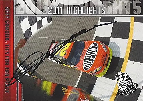 Autographed Jeff Gordon 2012 Press Pass Racing 2011 Highlights Pocono Win (#24 Dupont Team) Hendrick Motorsports Signed Collectible Nascar Trading Card With Coa 1