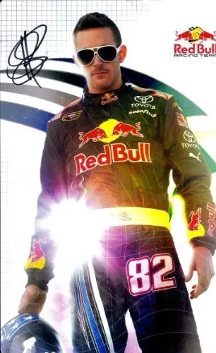 Autographed 2009 Scott Speed #82 Red Bull Racing (Sprint Cup Series) Signed Nascar Photo Hero Card With Coa 1