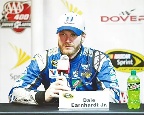 Autographed 2016 Dale Earnhardt Jr. #88 Nationwide Racing Team Dover Press Conference (Hendrick Motorsports) Signed Collectible Picture Nascar 8X10 Inch Glossy Photo With Coa 1