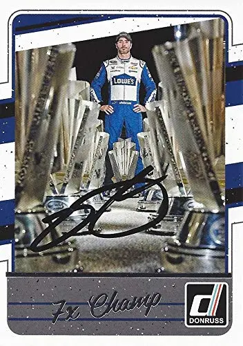 Autographed Jimmie Johnson 2017 Panini Donruss Racing 7X Champ (#48 Lowes Team) Hendrick Motorsports Signed Nascar Collectible Trading Card With Coa 1