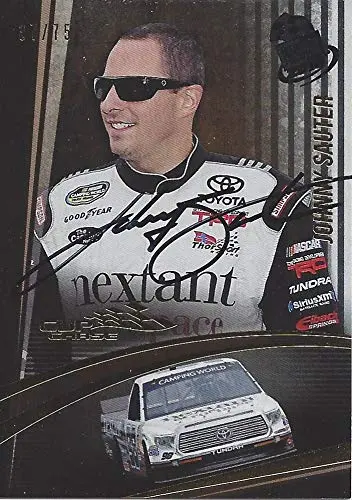 Autographed Johnny Sauter 2015 Press Pass Racing Cup Chase Edition (#98 Extant Toyota Tundra) Camping World Truck Series Insert Signed Nascar Collectible Trading Card With Coa #37/75 1