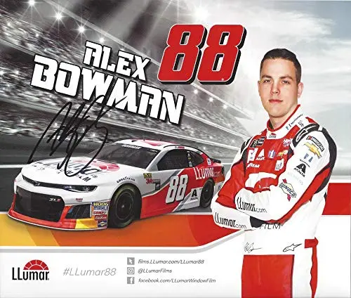 Autographed 2018 Alex Bowman #88 Llumar Racing (Hendrick Motorsports) Monster Energy Cup Series Signed Collectible Picture Nascar 8X10 Inch Hero Card Photo With Coa 1