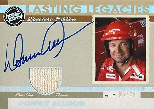 Autographed Donnie Allison 2011 Press Pass Legends Racing Lasting Legacies Signature Edition (Race-Used Vintage Firesuit) Signed Collectible Nascar Trading Card #05/25 1