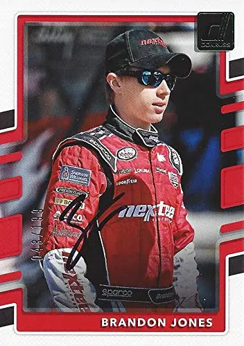 Autographed Brandon Jones 2018 Panini Donruss Racing (#33 Nexteer Rcr Team) Xfinity Series Insert Signed Nascar Collectible Trading Card With Coa #043/299 1