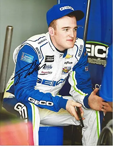 Autographed 2017 Ty Dillon #13 Geico Team Garage Area (Monster Energy Cup Series) Germain Racing Signed Collectible Picture Nascar 9X11 Inch Glossy Photo With Coa 1