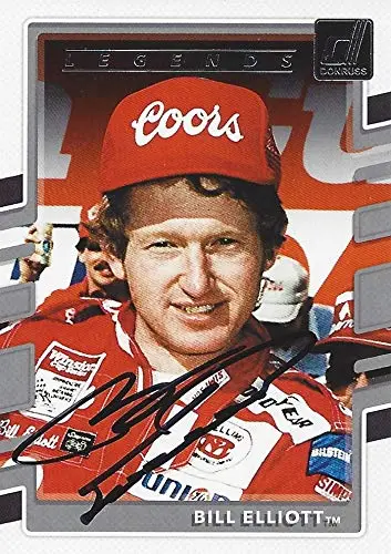 Autographed Bill Elliott 2018 Panini Donruss Racing Legends (Darlington Southern 500 Winner) #9 Coors Team Signed Nascar Collectible Trading Card With Coa 1