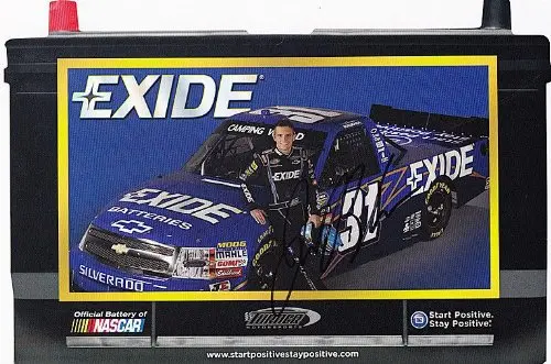 Autographed 2010 James Buescher #31 Exide Racing (Truck Series) 8X11 Nascar Signed Hero Card W/Coa 1