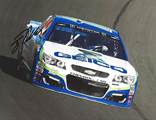 Autographed 2017 Ty Dillon #13 Geico Chevrolet Team (Monster Energy Cup Series) Germain Racing On-Track Car Signed Collectible Picture Nascar 9X11 Inch Glossy Photo With Coa 1