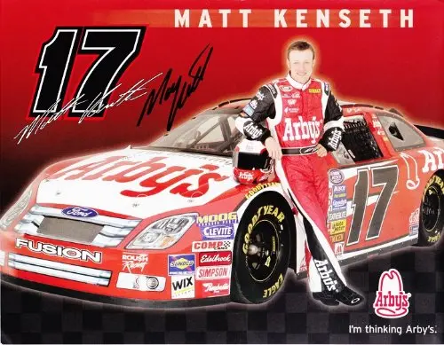 Autographed 2007 Matt Kenseth #17 Arby's Racing Team (Busch Series) Signed Nascar 9X11 Hero Card W/Coa 1