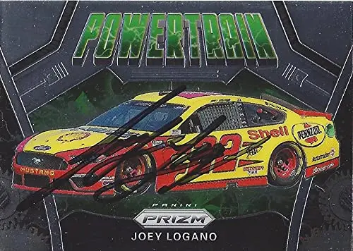 Autographed Joey Logano 2020 Panini Prizm Racing Powertrain (#22 Shell Pennzoil) Team Penske Nascar Cup Series Signed Collectible Trading Card With Coa 1