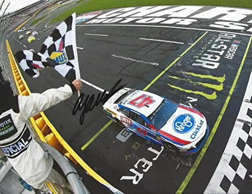 Autographed 2018 A.J. Allmendinger #47 Kroger Charlotte All-Star Open Transfer Win (Monster Cup Series) Jtg Daugherty Team Signed Collectible Picture Nascar 9X11 Inch Glossy Photo With Coa 1