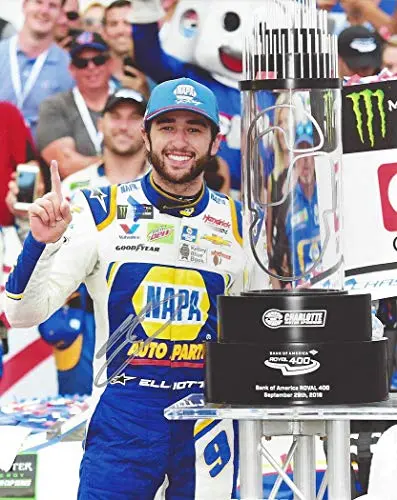 Autographed 2019 Chase Elliott #9 Napa Racing Charlotte Roval Race Win (Victory Lane Trophy) Monster Cup Series Hendrick Motorsports Signed Collectible Picture 8X10 Inch Nascar Glossy Photo With Coa 1