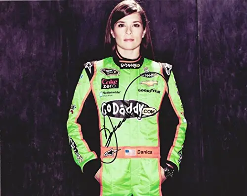 Autographed 2014 Danica Patrick #10 Godaddy Racing Team Media Day Pose (Stewart-Haas) Signed Picture 8X10 Nascar Glossy Photo With Coa 1