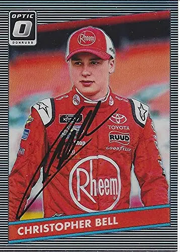 Autographed Christopher Bell 2019 Panini Donruss Optic Rare Prizm (#20 Rheem Team) Joe Gibbs Racing Xfinity Series Signed Collectible Nascar Trading Card With Coa 1