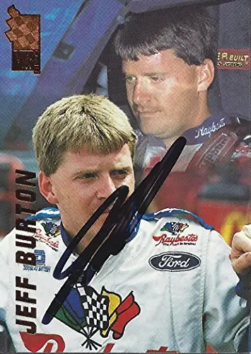 Autographed Jeff Burton 1994 Press Pass Vip Racing (#8 Raybestos Team) Winston Cup Series Vintage Signed Nascar Collectible Trading Card With Coa 1